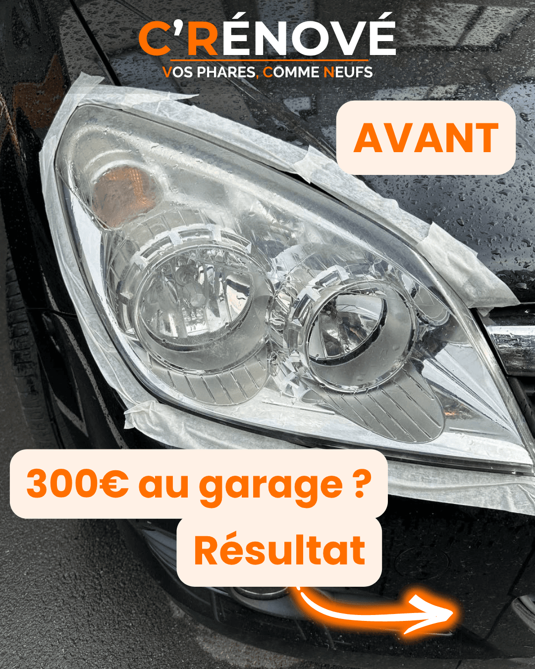 Phares opaques sur véhicule à Bruxelles : avant rénovation