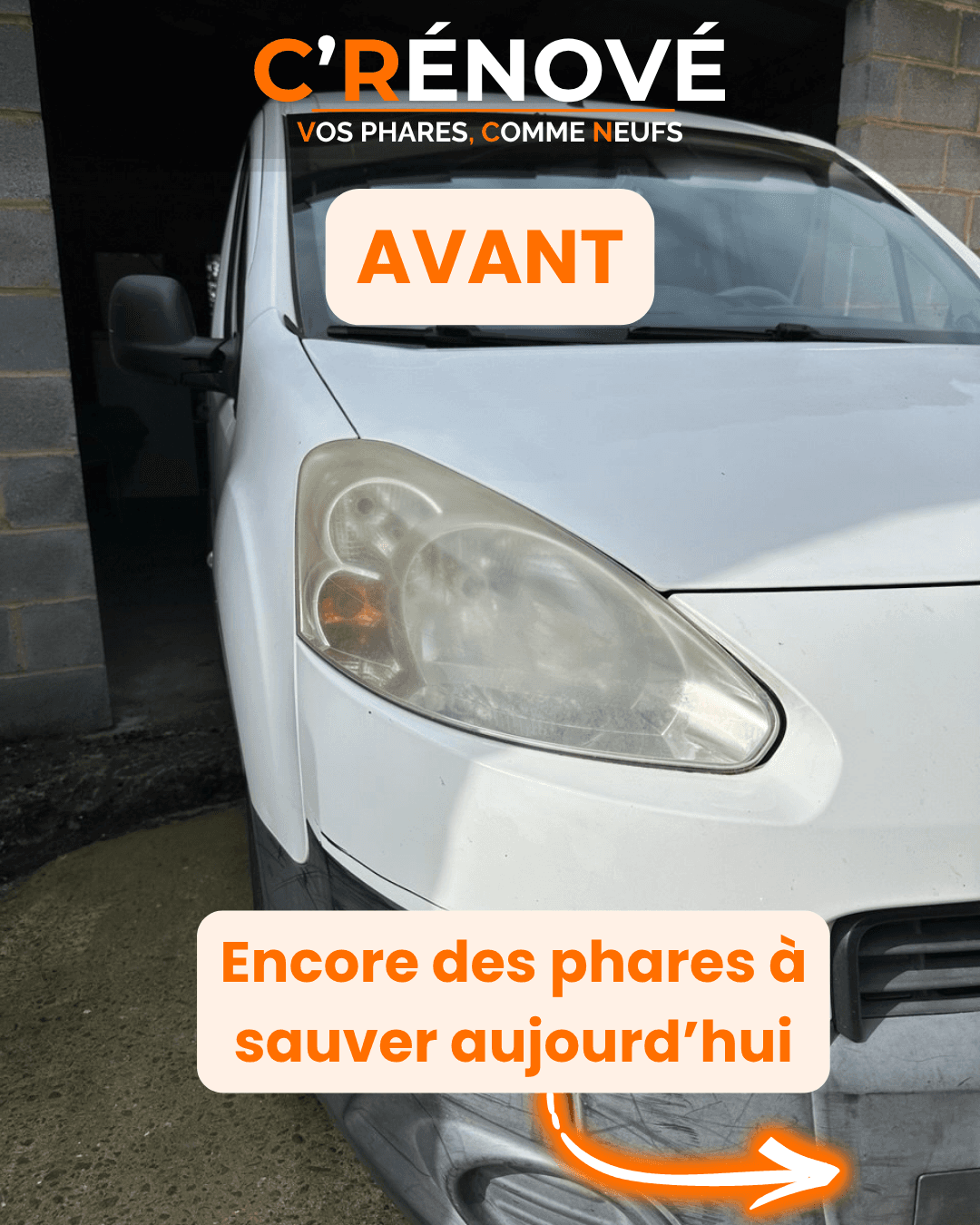 Phare opaque avant rénovation